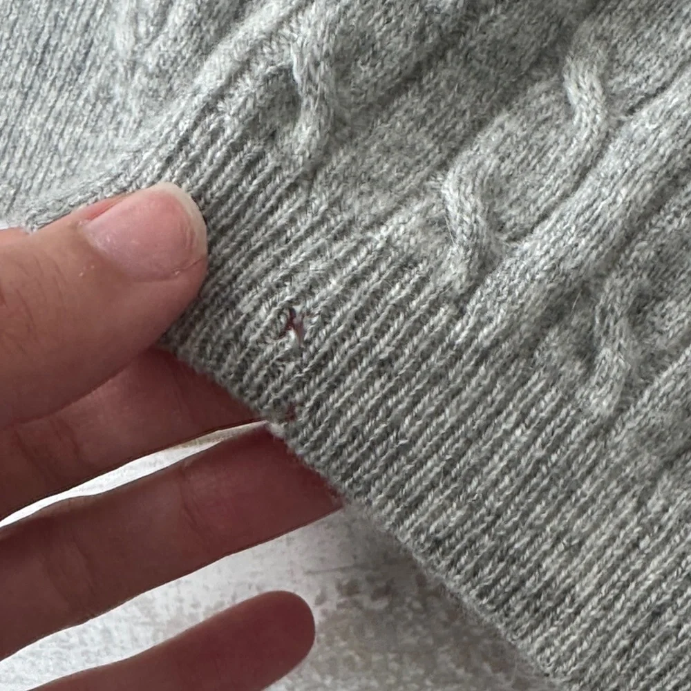 NEW‎ WOOLOVERS Cashmere & Merino Cable Scarf Flannel Grey